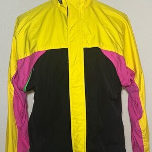 NIKE Echelon Windbreaker Jacket | Vintage Full Zip Yellow Pink Black | Men Small